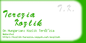 terezia kozlik business card